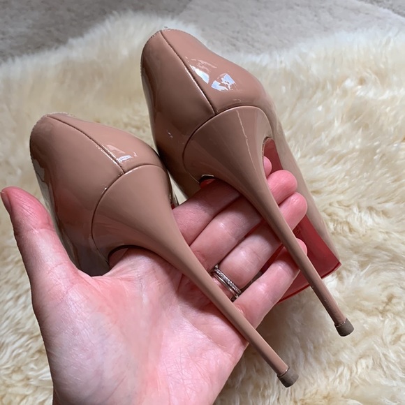 CHRISTIAN LOUBOUTIN Nude Peep Patent New Very Prive Pumps Shoes Heels 120mm - Picture 10 of 16